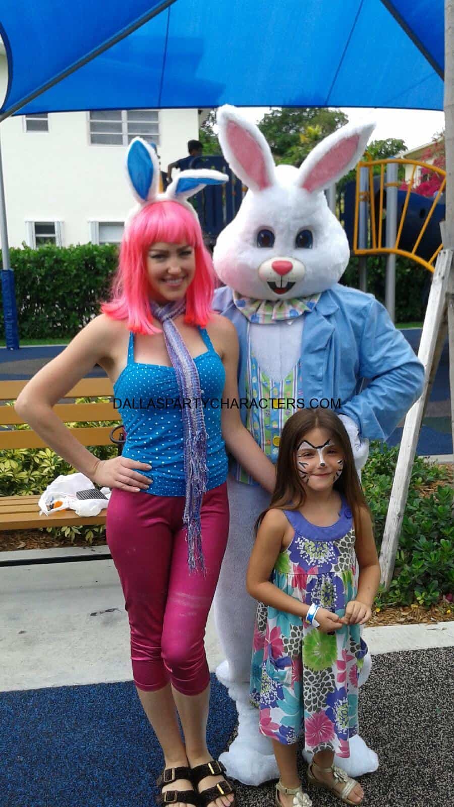 Easter Bunny character at a Dallas spring kids party