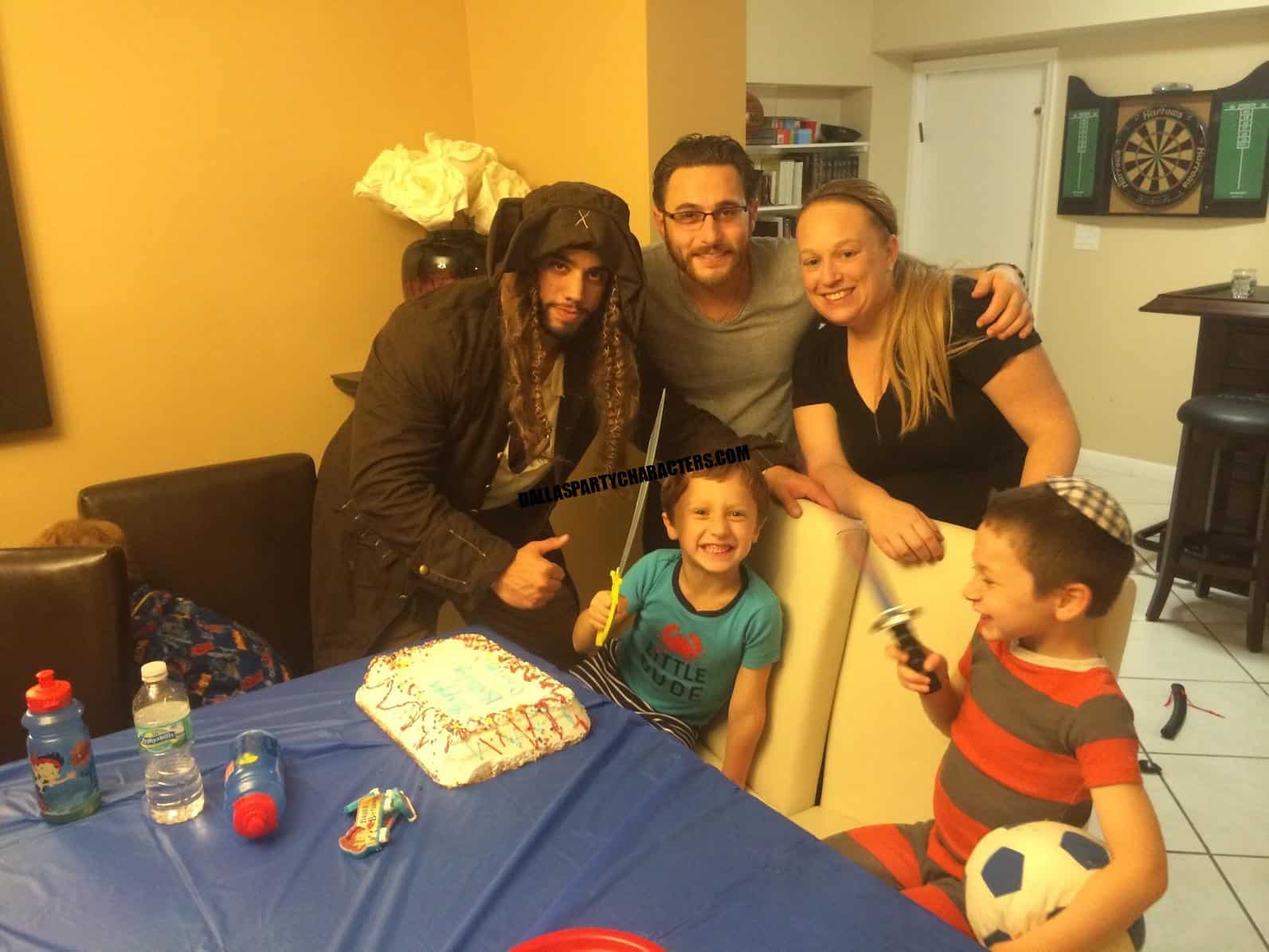 Pirate party character at a kids birthday in Irving, TX