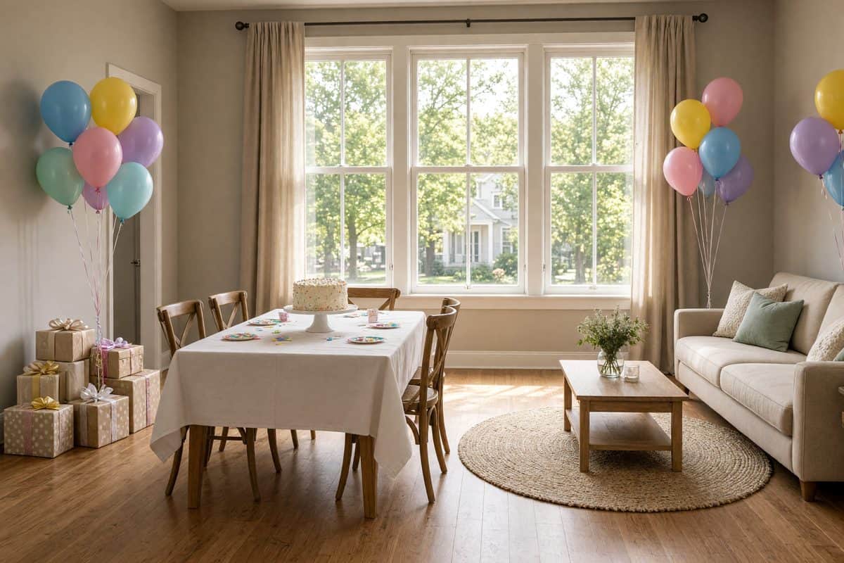 Living room set for a kids party in the Dallas area